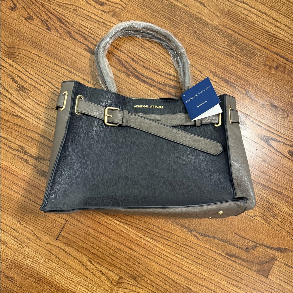 Adrienne Vittadini Workbook Tote - Black and Dark Tan, Never Used